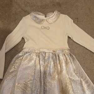Charming Cream and Silver Kids Formal Dress